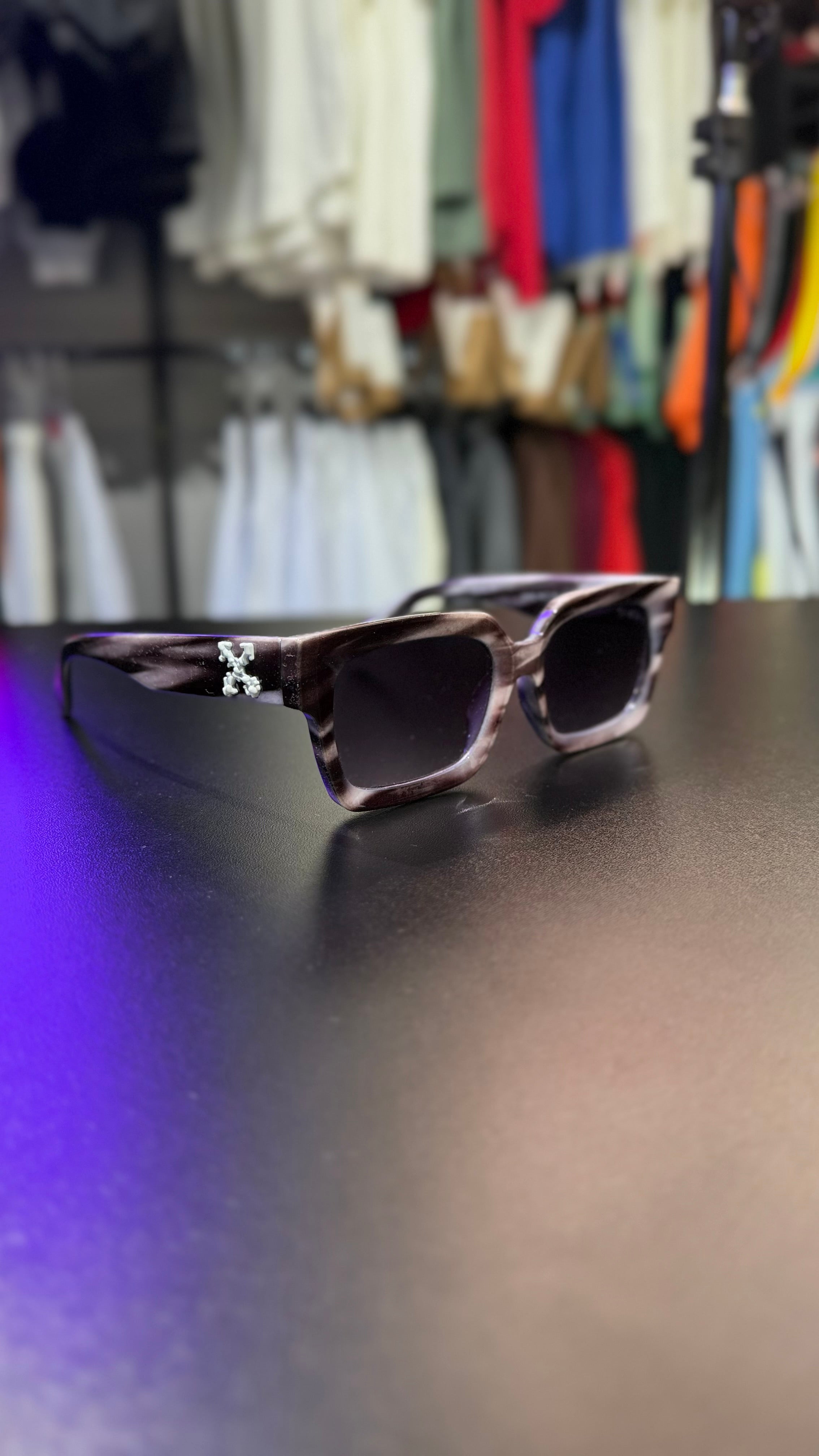 Óculos #Off~White Camuflado Cinza