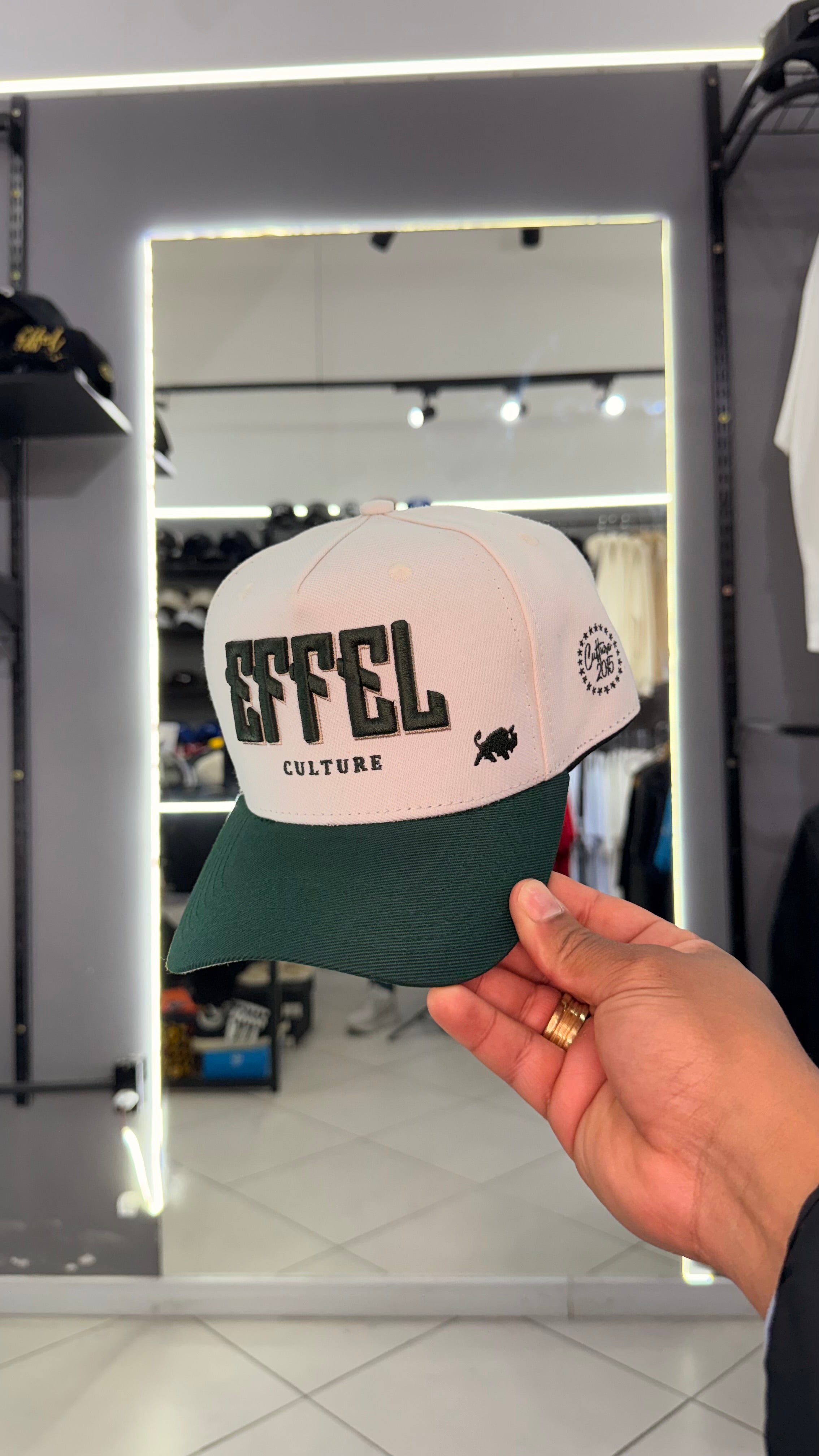 Boné Effel Offwhite/Verde