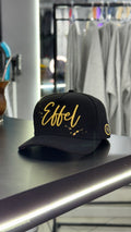 Boné Effel Nobuck Preto/Dourado