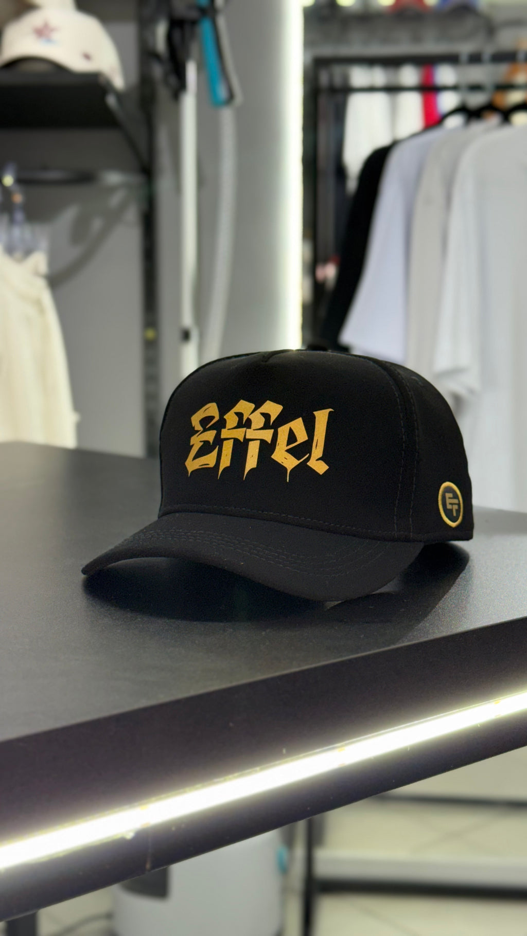 Boné Effel Nobuck Preto•Amarelo