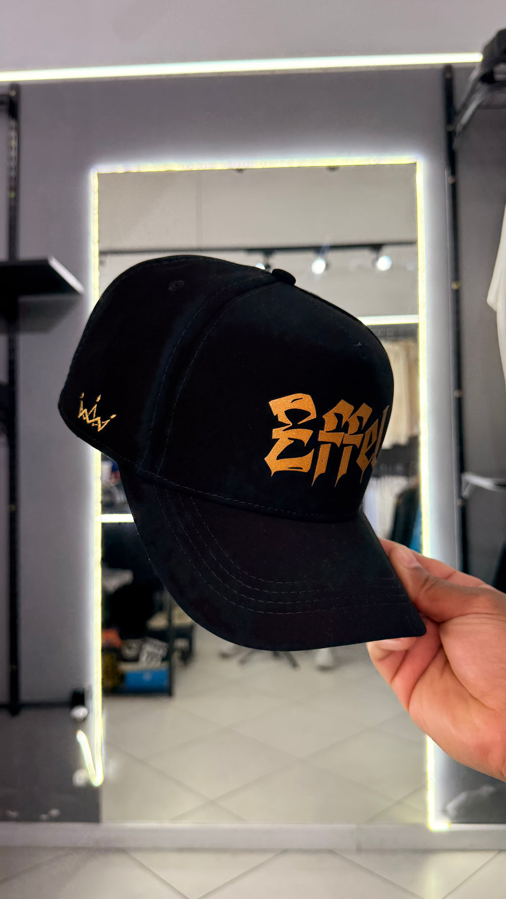 Boné Effel Nobuck Preto•Amarelo